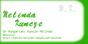 melinda kuncze business card